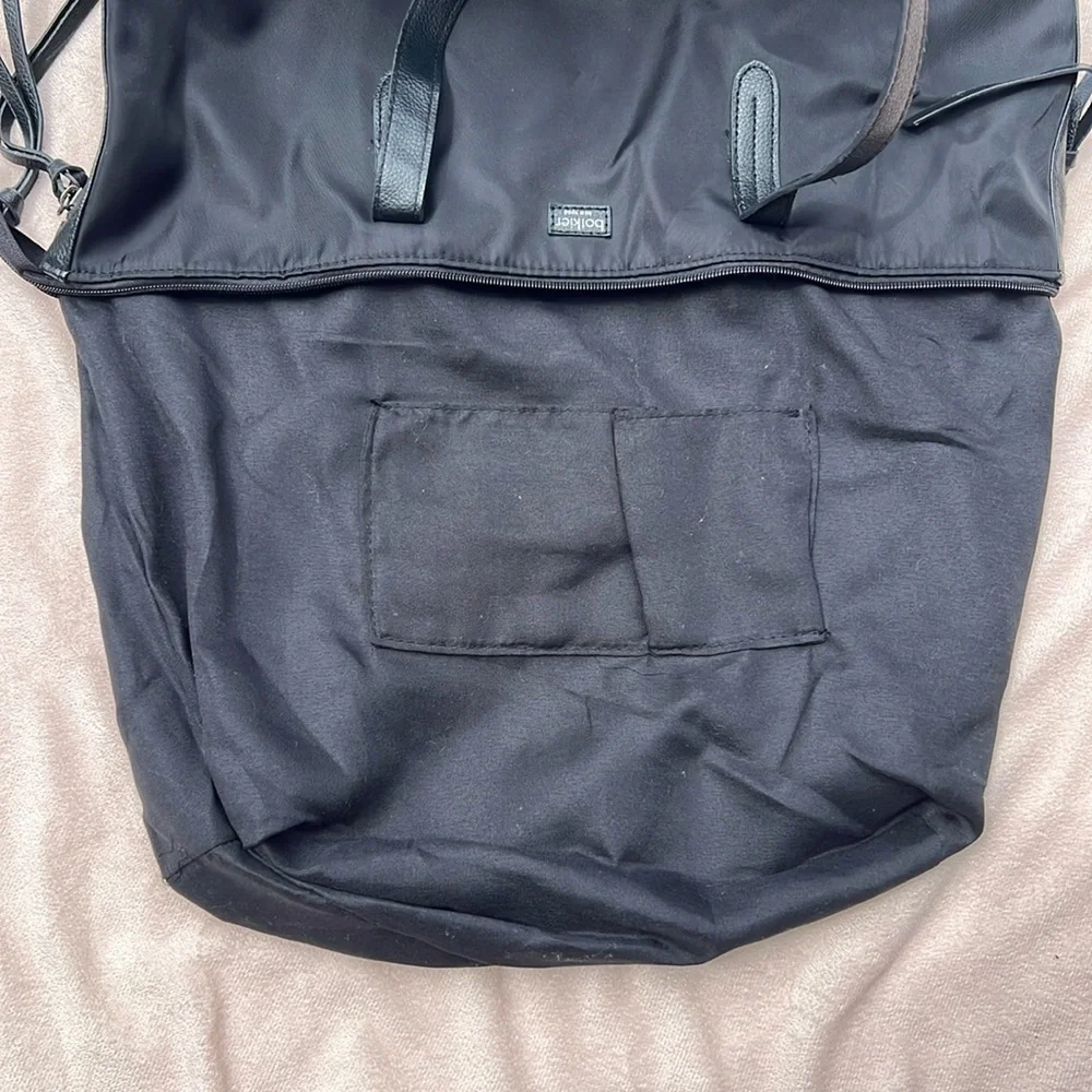 NWOT Botkier New York Black Tote Nylon Vegan Leather Trim Zip Shoulder Bag
